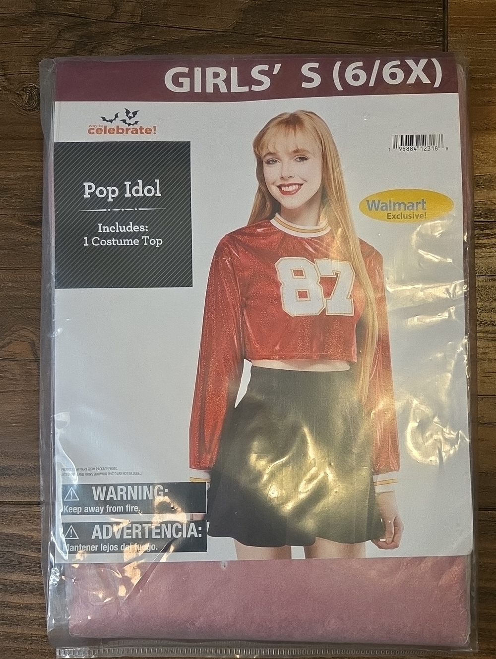 Pop Idol Girls' Red Cropped Costume Top (Size S 6/6X)